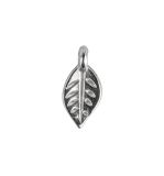 Mini-pendentifs en métal Feuille, argent