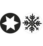 Labels Flocon de neige + Etoile, 30mm ø