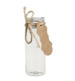 Pot en verre av.couv.à vis en métal,ø3cm