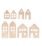 Maisons illuminées en contreplaqué