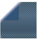 Scrapbookingpapier  Gold Foil Dots, jeansblau