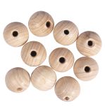 Boules bois brut FSC 100%, percées,