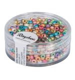 Rocailles, 2,6 mm ø, nacre, colored