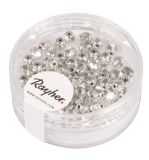 Glass crystal bead, 4mm ø, brilliant silver