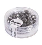 Polished glass beads, 6 mm ø, anthracite