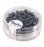 Renaissance glass wax beads, 4mm ø, anthracite