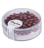 Renaissance glass wax beads, matt, 4mm ø, wine-red