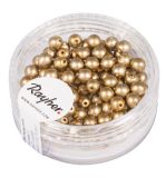 Renaissance glass wax beads, matt, 4mm ø, gold