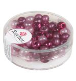 Rocailles-mix with big hole, with, 5.5mm, pink