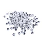 Plastic letters-beads, 9mm ø