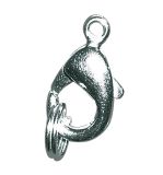 Lobster clasp w. ring, silver