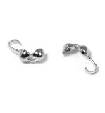 Double cup connector, 3mm ø, platinum
