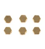 Metal beads Hexagon, gold