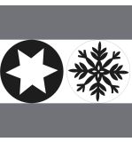Labels snowflake + Star, 30mm ø