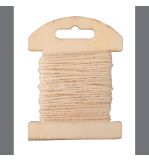 Cordon en jute sur carte en bois, 1,5mm, ivoire