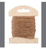 Jute cord on wood card, 1.5mm ø, sand