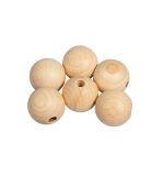 Boules bois brut FSC 100%, percées,ø25mm