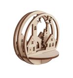 Wood inlay Winter village,FSC Mix Credit