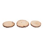 Wood disc, round, natural, 10-12cm ø