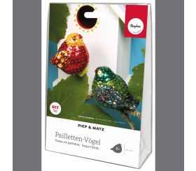 Pailletten Bastelset Vögel  Piep&Matz