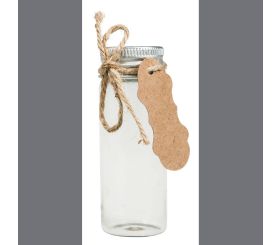 Glas Gefäß m.Metall-Schraubdeckel, 3cm ø