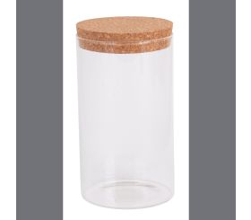 Glas Gefäß mit Korkdeckel, 9,5cm ø