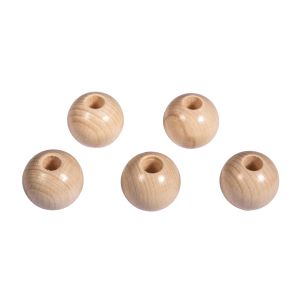 Perles en bois, polies, 30 mm ø