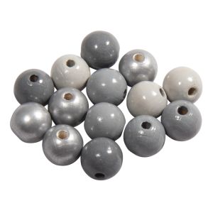 Assort. perles en bois FSC 100%, 12mm ø