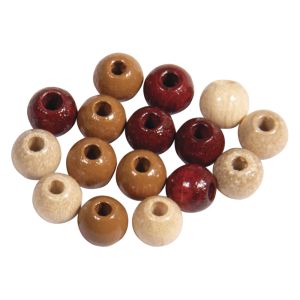 Assort. Perles en bois FSC 100%, 6mm ø