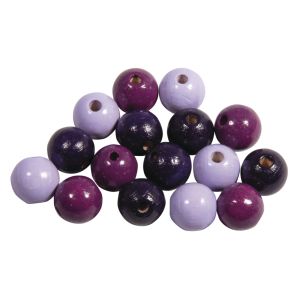 Assort. Perles en bois FSC 100%, 12mm ø