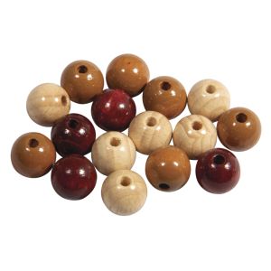 Assort. Perles en bois FSC 100%, 12mm ø