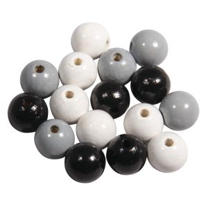 Assort. Perles en bois FSC 100%, 12mm ø