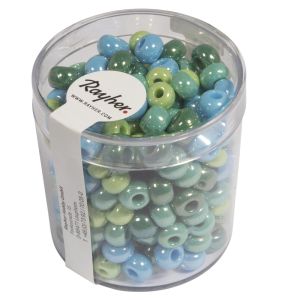 Glass large-hole bead,opaque,gr.-blue