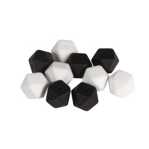 Silikonperlen Hexagon, 14mm ø