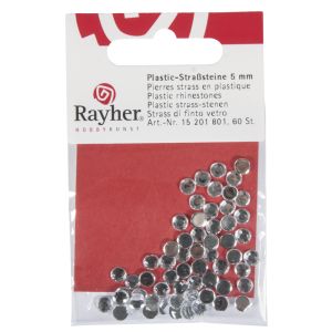 Plastic rhinestones, 5 mm ø