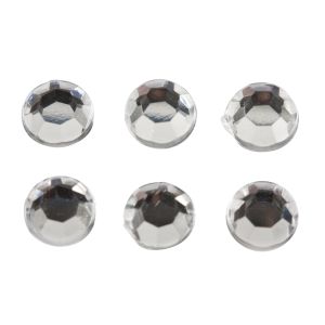 Plastic rhinestones, 6 mm ø