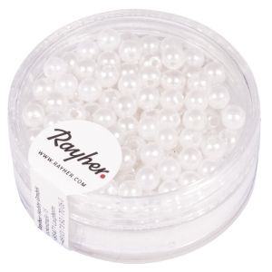 Perles blanches, 4 mm ø