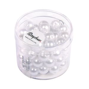 Perles blanches, 8 mm ø
