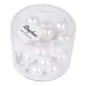 Perles blanches, 10 mm ø