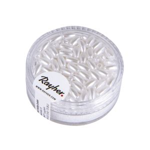 Wachsoliven, 6x3 mm, weiß