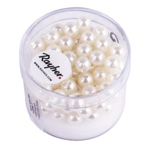Perles blanches,  6mm ø