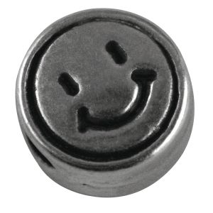 Metall- Perle  Smiley  , 7mm ø