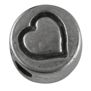 Metal bead: Heart, 7mm ø