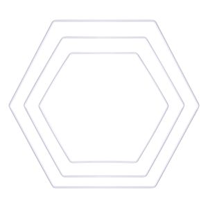 Metal rings Hexagon, assorted