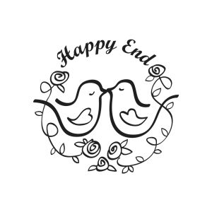 Stempel  Happy End , 3cm ø