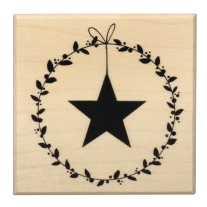 Stamp Leaf wreath with star