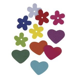 Caoutchouc mousse Fleurs/Coeurs 2,5-3cm