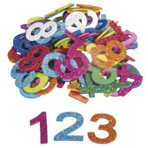 Sponge rubber Numbers Glitter