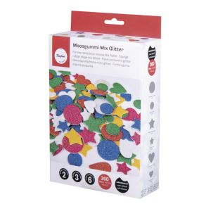 Sponge rubb.shape mix Glitter, self-adh.