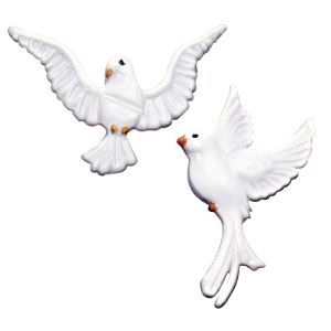 Motif en cire: Pigeon, peint